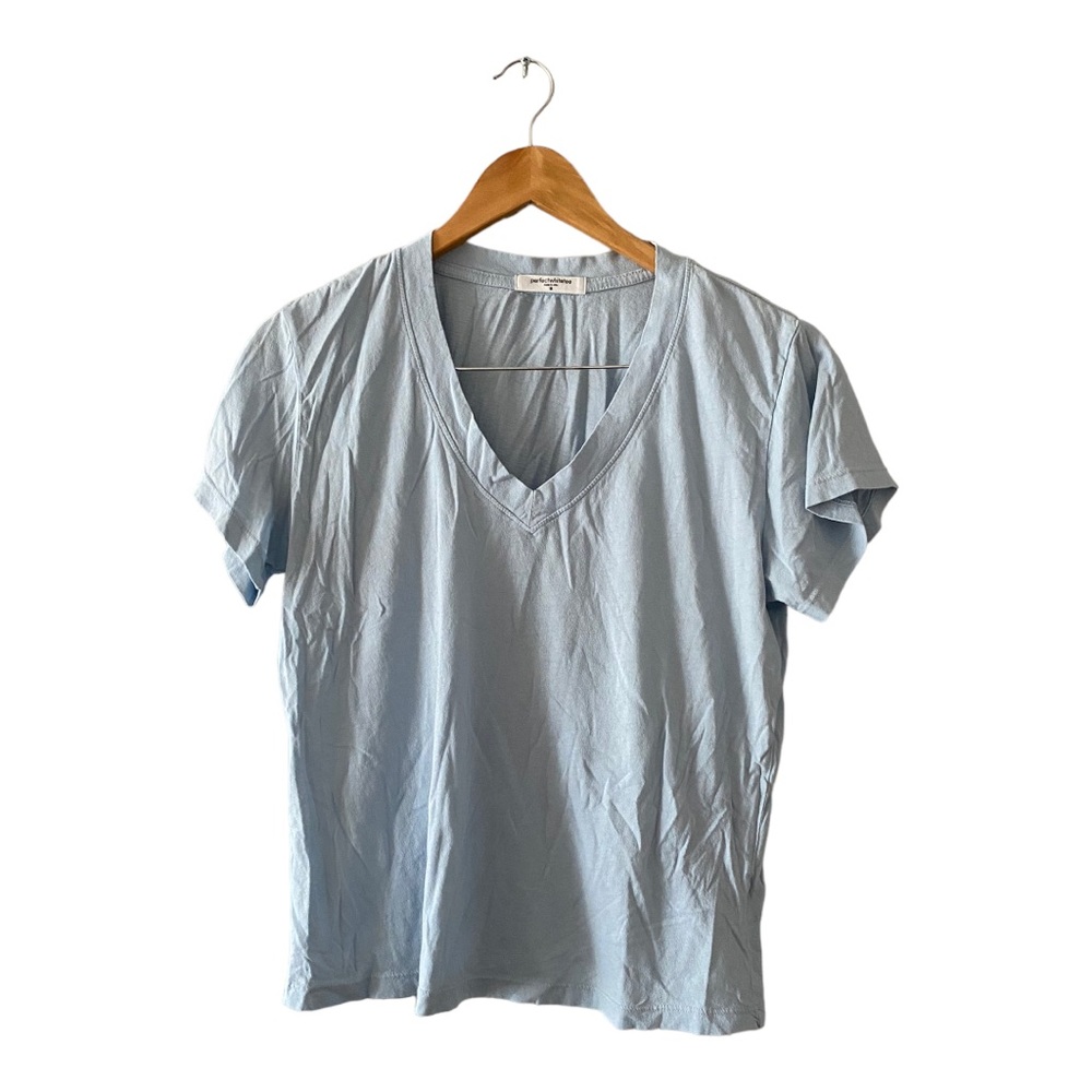 Perfectwhitetee cotton tshirt Tee Top T-Shirt V-Neck S